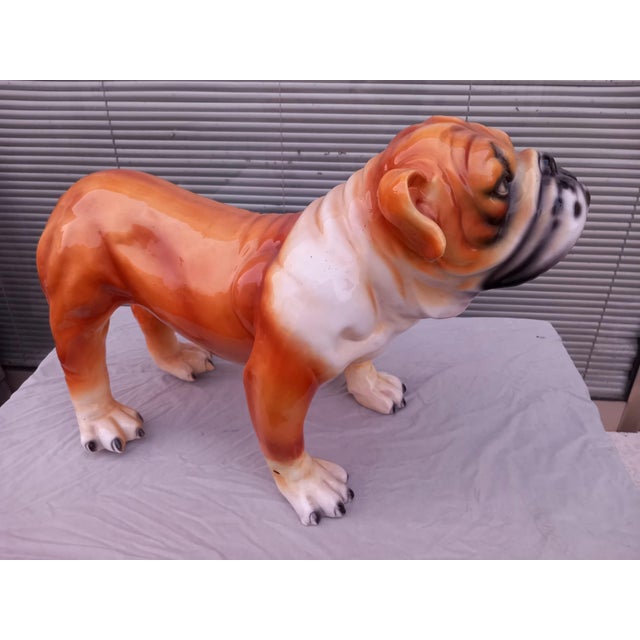 White Ceramic Figure of Bulldog, 1990s For Sale - Image 8 of 10