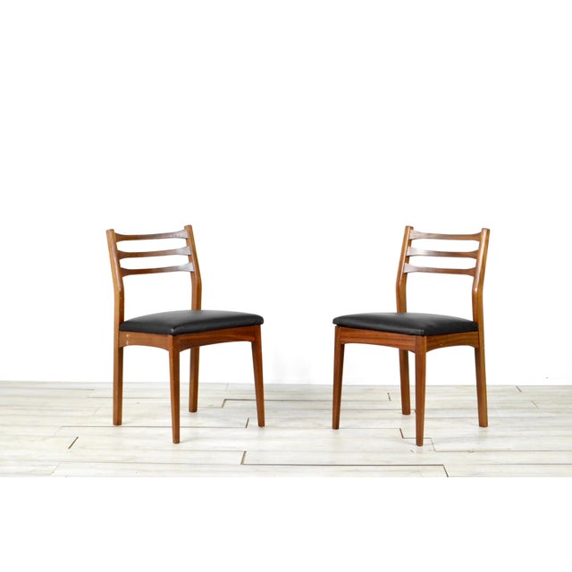 Black Vintage Teak Dining Chairs from Meredew, 1960s, Set of 4 For Sale - Image 8 of 9