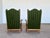 Wood Scandinavian Oak Wingback Lounge Chairs in Striped Wool, 1940s, Set of 2 For Sale - Image 7 of 13