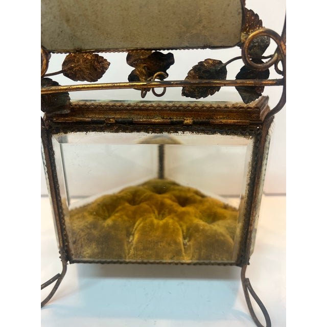 Large French Bridal Jewelry Box Casket Vase Brass Gilded Gold Victorian For Sale - Image 11 of 12