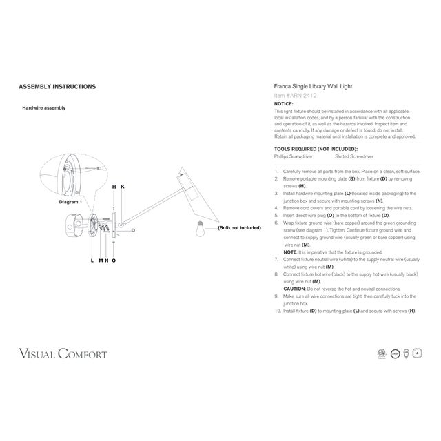 2020s AERIN for Visual Comfort Signature Franca Single Library Wall Light in Hand-Rubbed Antique Brass with White Shade For Sale - Image 5 of 6