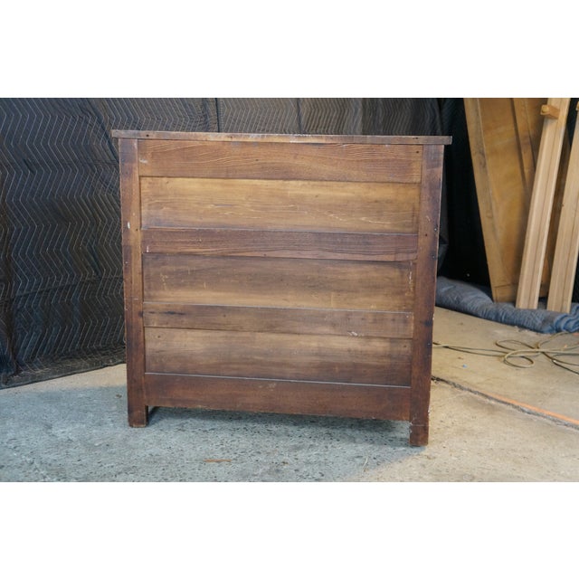 Antique Victorian Eastlake Oak & Ash Four Drawer Spoon Carved Dresser Chest 38" For Sale - Image 16 of 18