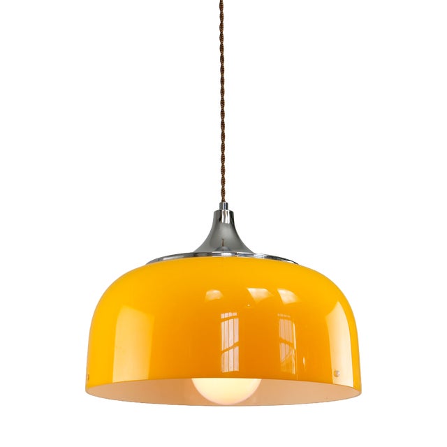 Space Age Yellow Pendant from Guzzini, 1970s For Sale