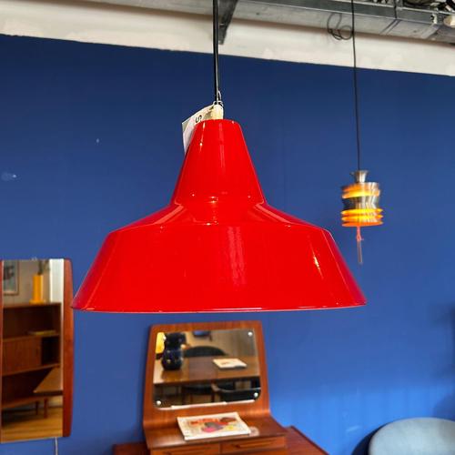 Mid-Century Danish Red Pendant Lamp by Louis Poulsen For Sale - Image 4 of 6