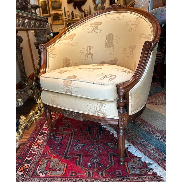 French French Louis XVI Style Bergere Armchair. For Sale - Image 3 of 16