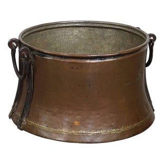 Large Copper Firewood Container For Sale