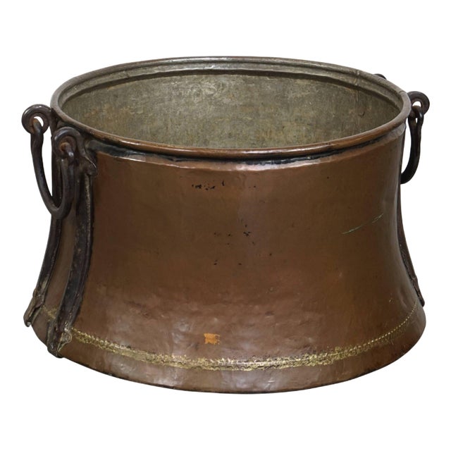 Large Copper Firewood Container For Sale