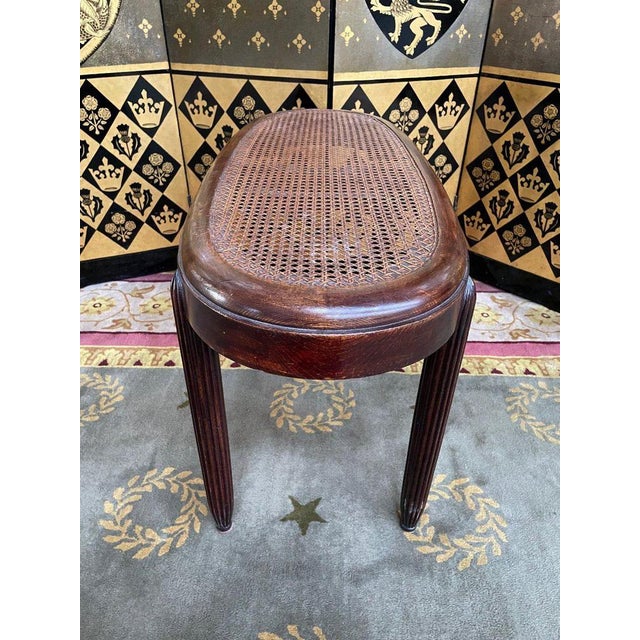 Art Deco Piano Bench in Cane For Sale - Image 3 of 6