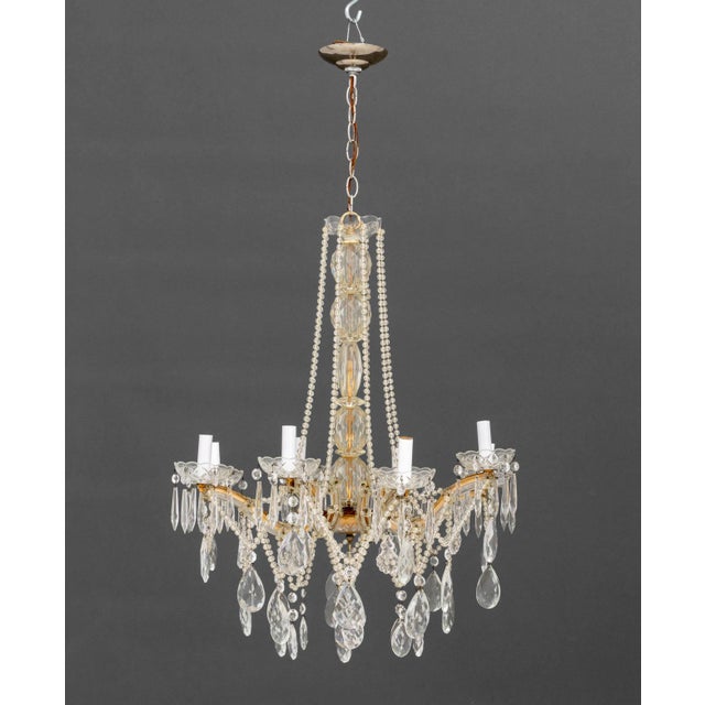 Glass Italian Crystal Chandelier For Sale - Image 7 of 9
