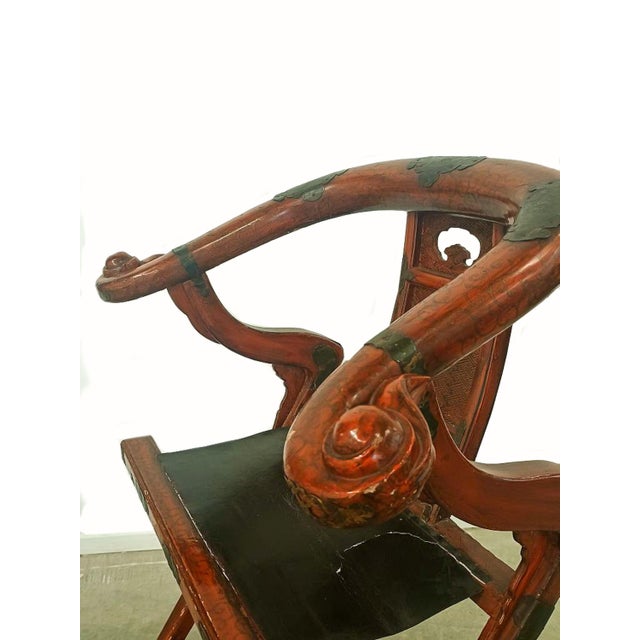 Japanese Temple Scholars Chair, 1890s For Sale - Image 4 of 6