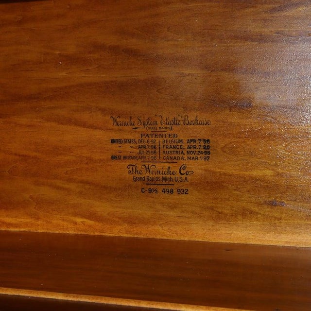 Pr Globe Wernicke Mahogany 6-Stack Step-Back 1-Drawer Barrister Bookcases C1920, 2 Pieces For Sale - Image 9 of 16