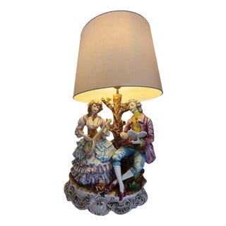 Large Floor Lamp from Capodimonte, 1930s For Sale