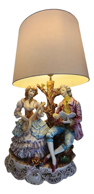 Large Floor Lamp from Capodimonte, 1930s