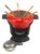 Vintage Red Fondue Set in Enameled Cast Iron Cousances by Le Creuset, 1980s For Sale