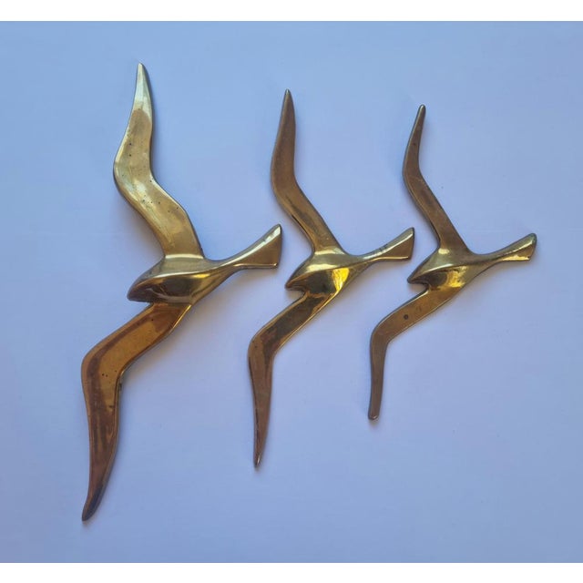 Brass Wall Decor Sculptures of Seagulls, Austria, 1963, Set of 3 For Sale - Image 10 of 14