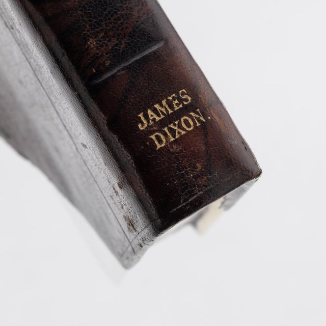 Novelty Silver Plate and Leather Book Shaped Hip Flask by J Dixon & Sons For Sale - Image 13 of 16