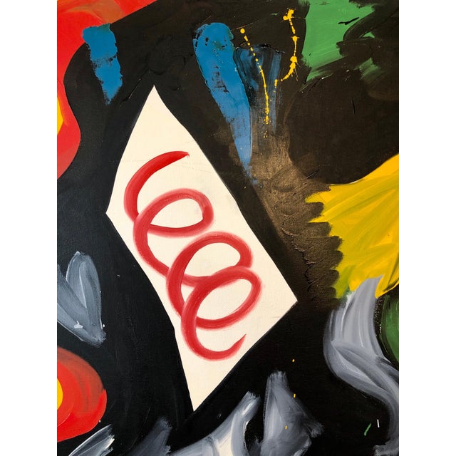 Expressionism Richard Hennessy, 1979 Large Colorful Abstract Oil Painting "Nightlife" Jazz Inspired Art, 1979 For Sale - Image 3 of 10