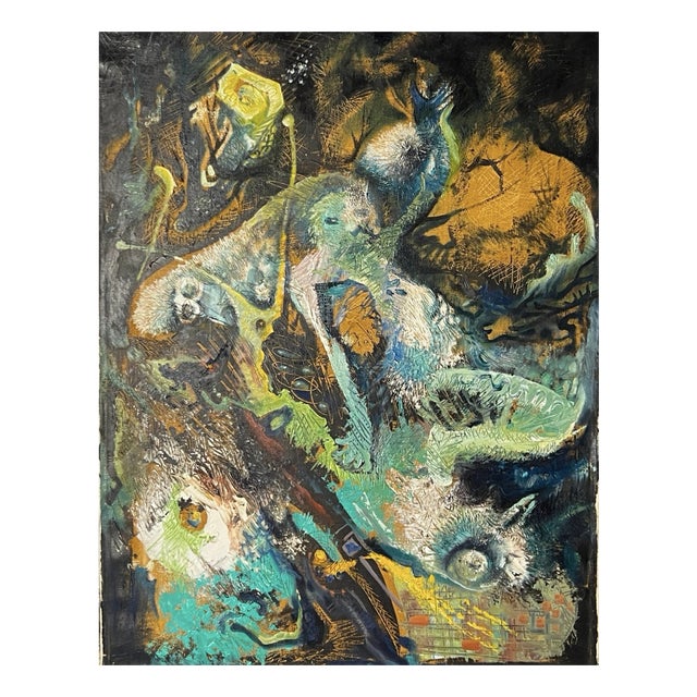 Bakhytnur Burdesbekov, Composition, 1992, Oil on Canvas For Sale