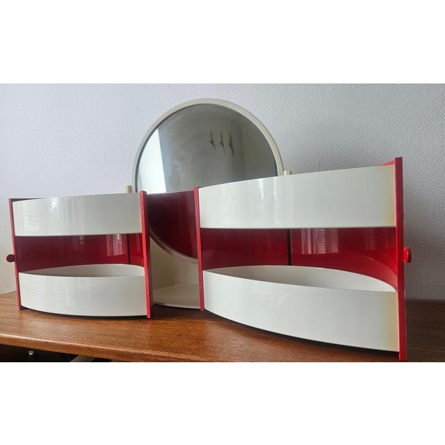 Mid-Century Space Age Table Toiletries Box with Mirror by Plastimat, Italy, 1970s For Sale - Image 10 of 18