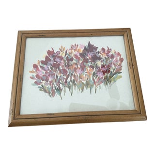 “Blossoms in Autumn Light” Framed Signed Original Watercolor Botanical For Sale