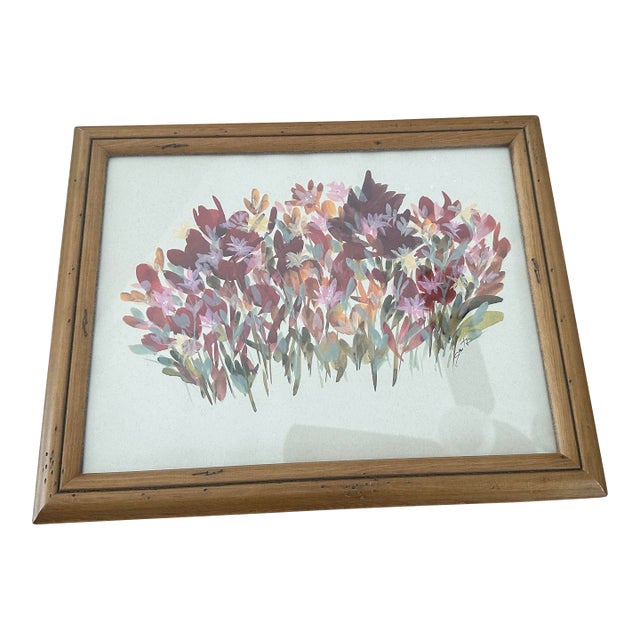 “Blossoms in Autumn Light” Framed Signed Original Watercolor Botanical For Sale
