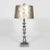 Mid-Century Modern Mid-Century Modern Geometric Shaped Silver Lamps and Shades - A Pair For Sale - Image 3 of 9