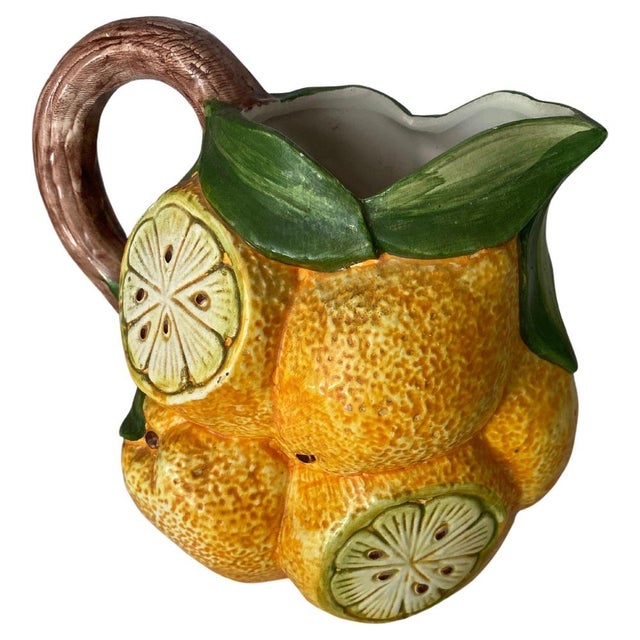 Majolica Ceramic Free Form Fruits Jug or Pitcher, 1960 For Sale - Image 4 of 14