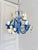 French Blue and White Tole Floral Cage 4-Light Chandelier, 1970s For Sale - Image 15 of 15