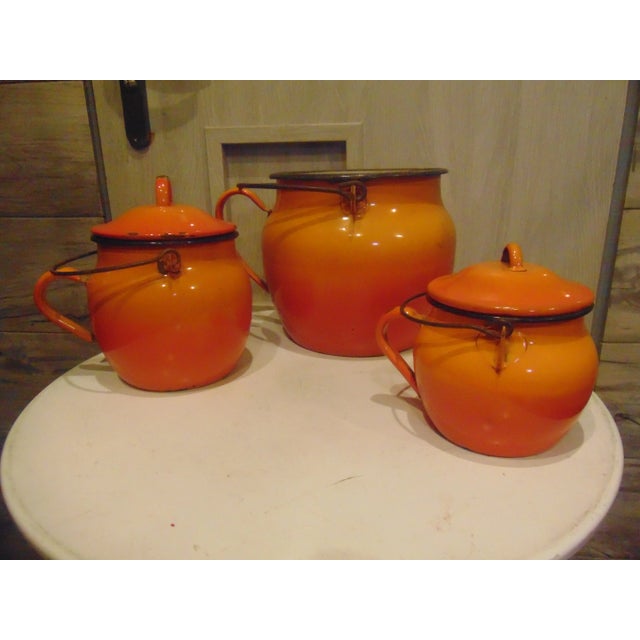 Art Deco Enameled Pots, Set of 3 Chairish