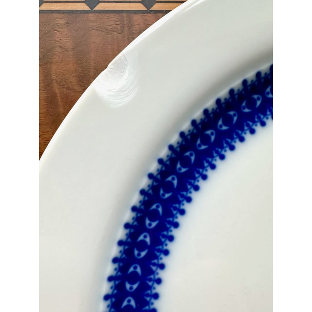 Mid Century Modern Thomas Germany 10” Lisette Dinner Plates Set of 6 – Cobalt Blue Porcelain Atomic Design 1950s 1960s For Sale - Image 11 of 15