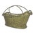Vintage Brass Wine Bottle Holder Carrying Basket For Sale
