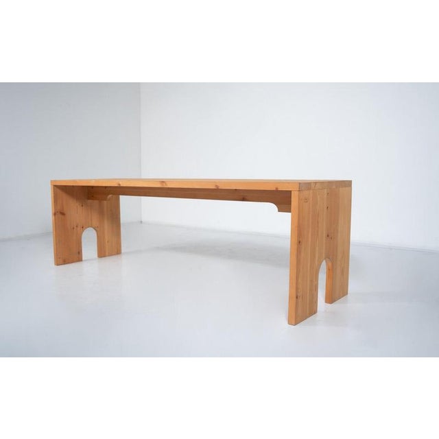 Wood Dining table from the " Mobili nella Valle" Series by Mario Ceroli for Poltronova, Italy, 1970s Branded signature on...