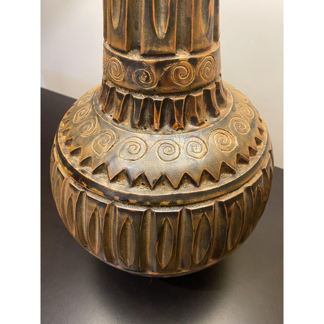 Mid-Century Modern French Ceramic Lamp from Huguette & Marius Bessone, 1950s For Sale - Image 3 of 7