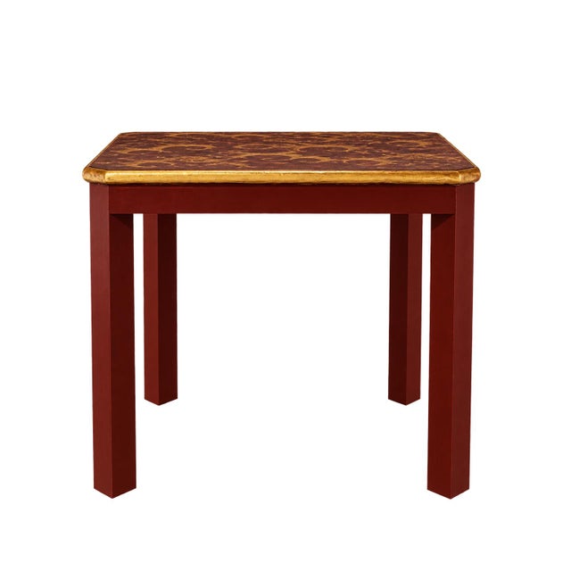 This exquisite vintage Hollywood side table/chessboard table cleverly blends rich colors with timeless Eastern art. The...