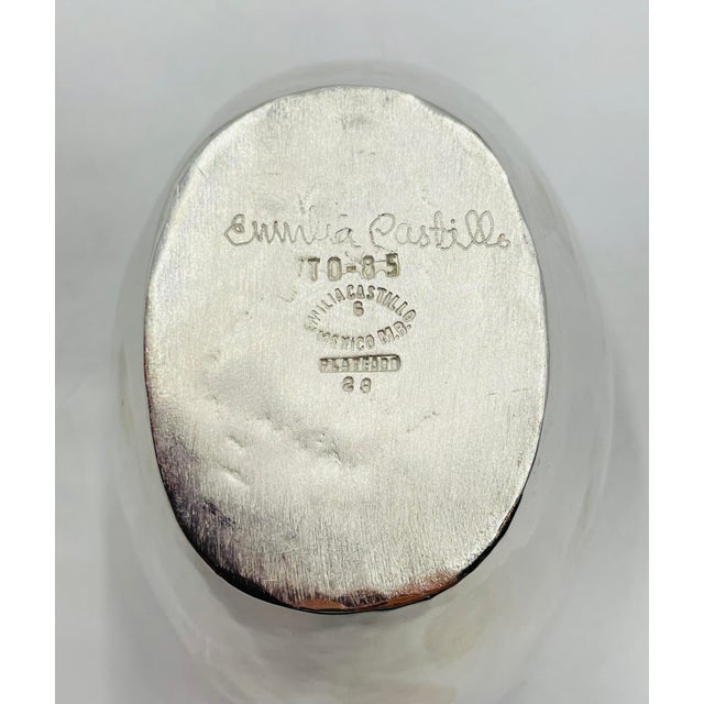 Vintage Emilia Castillo Mexican Silversmith Creamer and Sugar Bowl, Hand Signed For Sale - Image 18 of 18