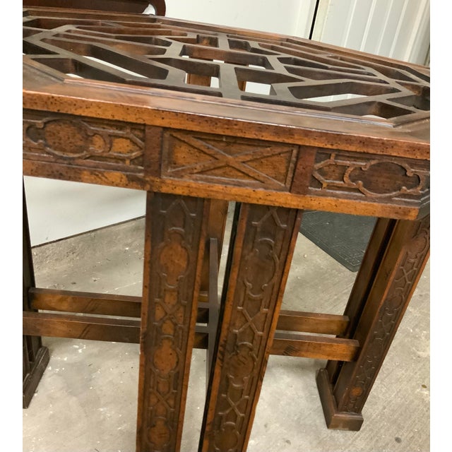 Drexel Heritage Drexel Heritage Attributed Octagonal Chinese Chippendale Table Base - Glass Not Included - For Palm Beach Regency & More - See Pics! For Sale - Image 4 of 6