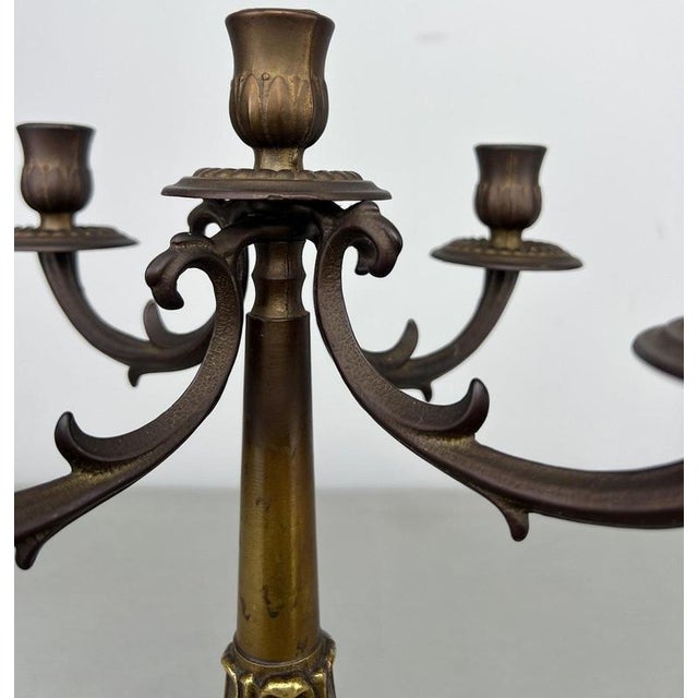 Vintage Italian 5-Arm Candelabra For Sale - Image 4 of 12