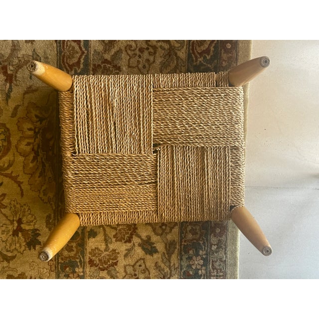 Mid 20th Century Modern Danish Cord Foot Stool For Sale - Image 4 of 4