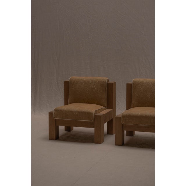 Brutalist Oak Easy Chairs, 1970s, Set of 2 For Sale - Image 4 of 16