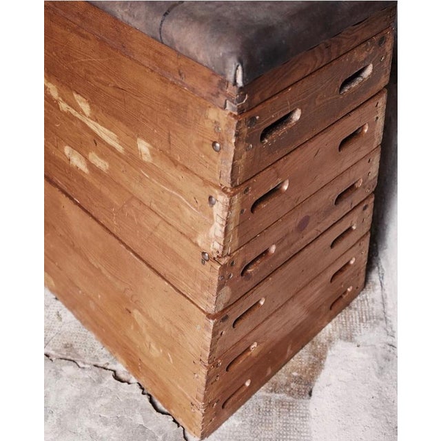 vintage gymnical plinth from the 1950s, detachable