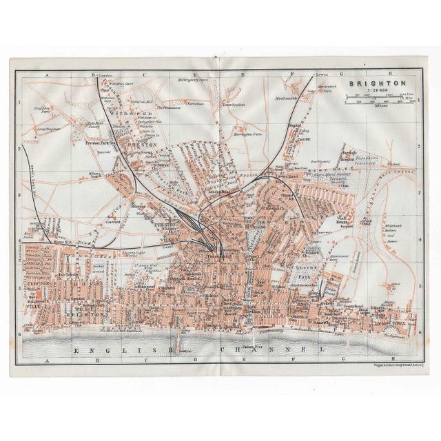 Folding map of Brighton United Kingdom from 1910.