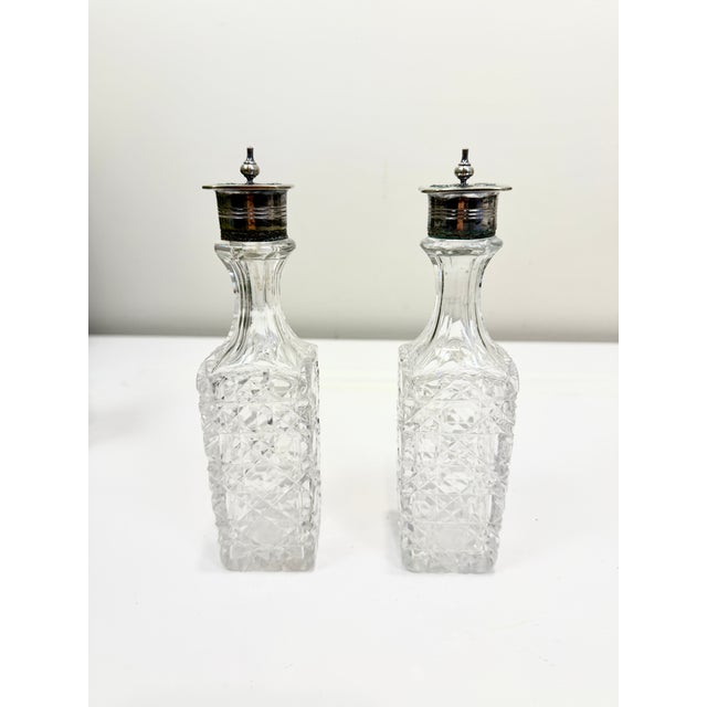 Early 20th Century Early 20th Century Silver and Crystal Condiment or Cruet Set - 7 pcs For Sale - Image 5 of 15