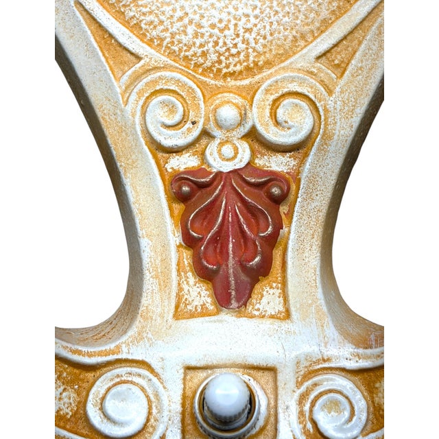 1920s Wall Sconces Ivory Cream White and Red With Gold Colored Highlights Two Light Candle Sconces Restored - Set of 4 For Sale - Image 12 of 13