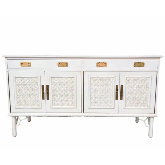 Vintage Iconic Ficks Reed by John Wisner Sideboard Credenza Buffet With Fretwork C. 1950’s For Sale - Image 9 of 9