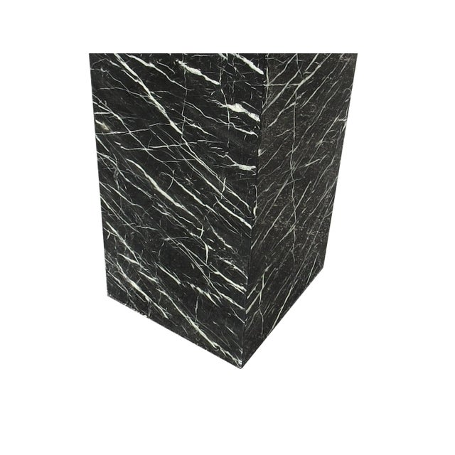 Vintage Postmodern Black and White Marble Pedestal For Sale - Image 9 of 10