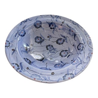 Vintage Moroccan Safi Glazed Ceramic Pedestal Bowl by Rada d'Bila For Sale