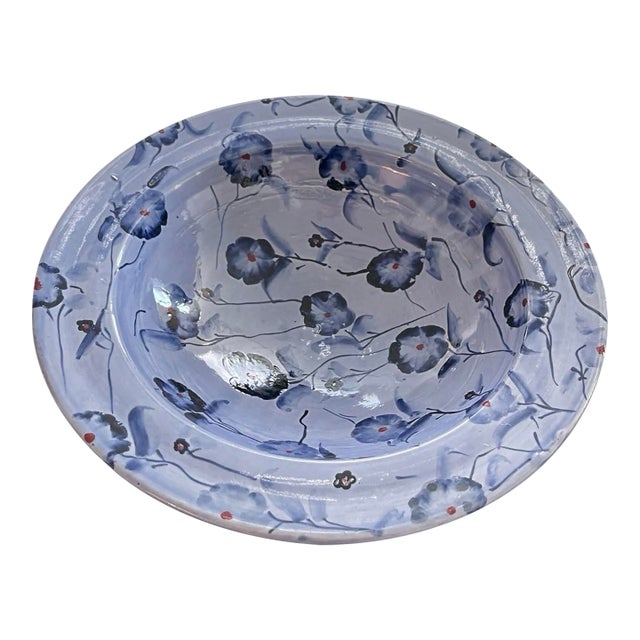 Vintage Moroccan Safi Glazed Ceramic Pedestal Bowl by Rada d'Bila For Sale