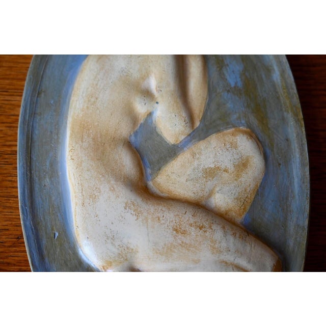 Art Deco Plaster Wall Medallion of Nude Female, 1930s For Sale - Image 4 of 7