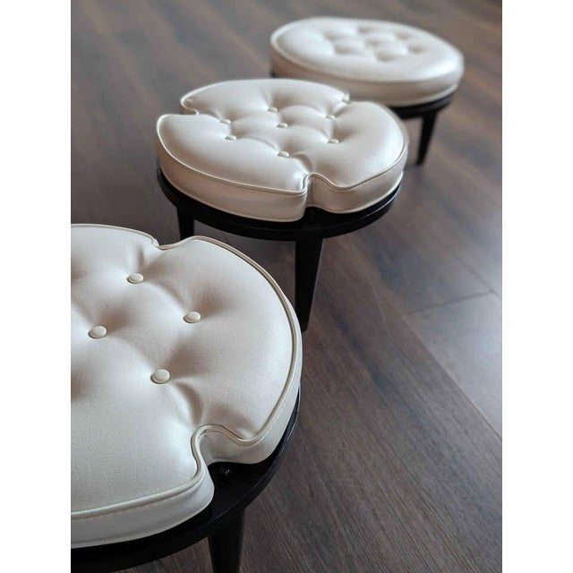 MCM Black & White Stacking Footstools by M Hayat & Bros For Sale In Seattle - Image 6 of 9
