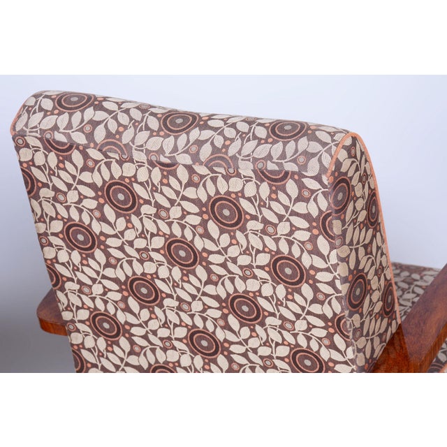 Art Deco Czech High Gloss Armchairs with Backhausen Fabric, 1920s, Set of 2 For Sale - Image 9 of 11